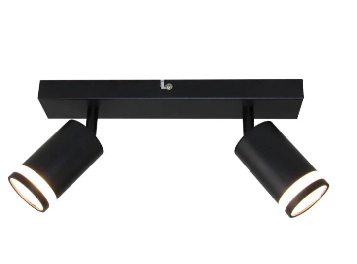 APLIQUE 2 LUCES GU10 NEGRO LOGY II